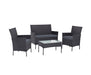 Gardeon Outdoor Furniture Wicker Set Chair Table Dark Grey 4pc
