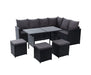Outdoor Furniture Dining Setting Sofa Set Wicker 9 Seater Storage Cover Black