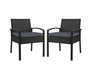 2x Outdoor Dining Chairs Wicker Chair Patio Garden Furniture Lounge Setting Bistro Set Cafe Cushion Black, Outdoor Furniture Set