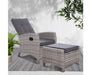 Outdoor Furniture Patio Garden Cushion Ottoman Grey Gardeon  64 x 73 x 91cm