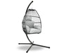 Gardeon Outdoor Furniture Egg Hammock Hanging Swing Chair Stand Pod Wicker Grey