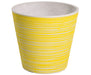 Yellow and White Engraved Pot 17cm