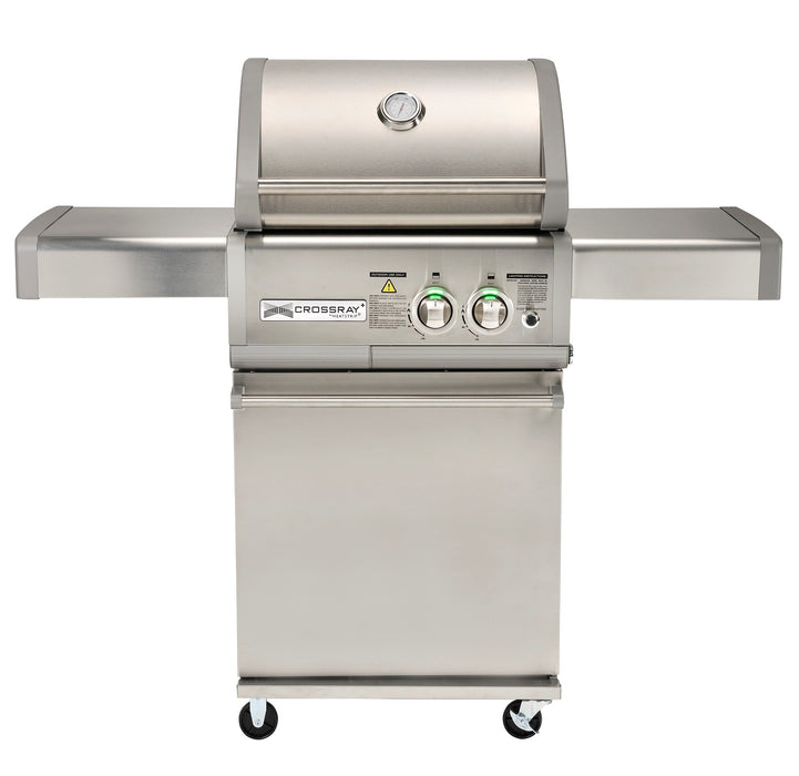 Crossray 2 burner Stainless Steel BBQ front  view