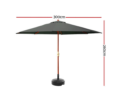 Dimensions of the Outdoor Umbrella w/ Base and Garden Stand