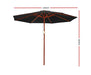 Dimensions of the Black Outdoor Umbrella 