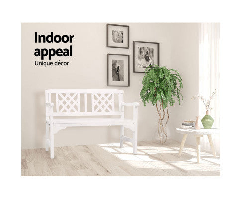 Wooden garden bench for indoor use