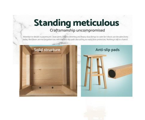 Key Features of the Wooden Backless Barstool