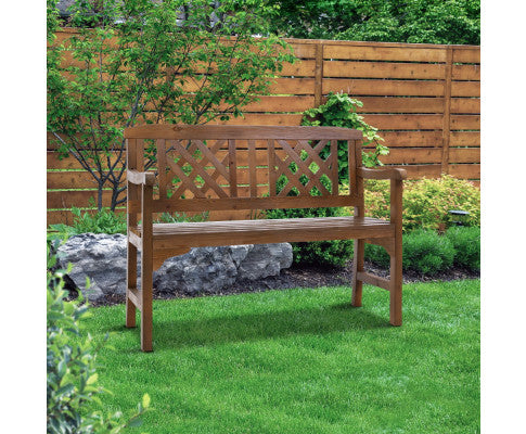 Wooden garden bench outdoor lounge
