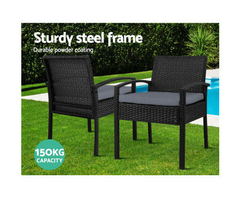 150kg Capacity and Steel Frame Features of the Outdoor Furniture Wicker Set