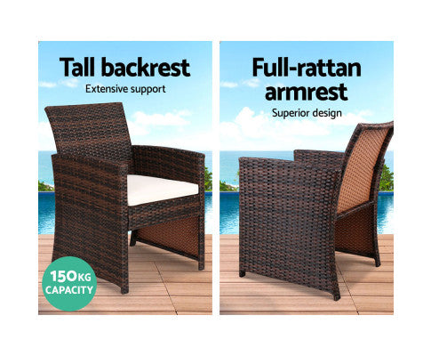 Gardeon Set of 4 Outdoor Full Rattan Furniture