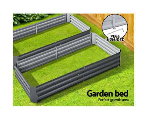 Garden Bed 2PCS 210 X 90 X 30 cm  Galvanized Steel Raised Planter
