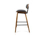 Side View of the Wooden Bar Stool with Metal Foot rest