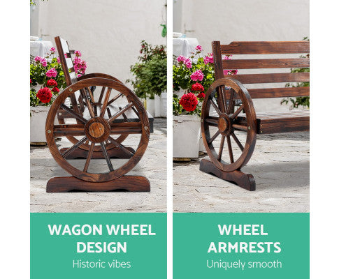 Wagon wheel garden chair design
