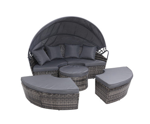 Outdoor Longe w/ Grey Cushion