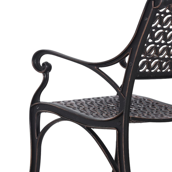 Cherise Garden Cast Aluminum Chair view of Armrest