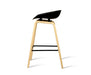 Side View of the Wooden Backless Bar Stool