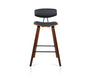 Front View of the Black Wooden Bar Stool