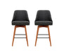 2 Set of Wooden Barstool with Square Foot rest