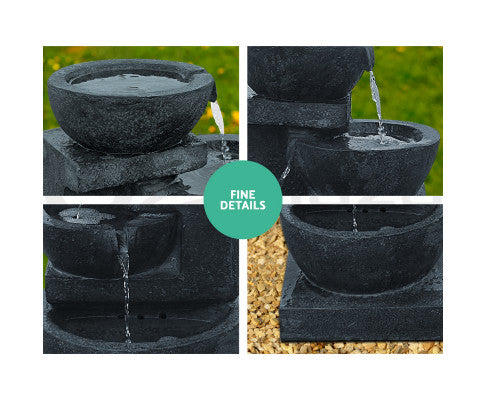 4 Tier Solar Powered Water Fountain with Fine Details