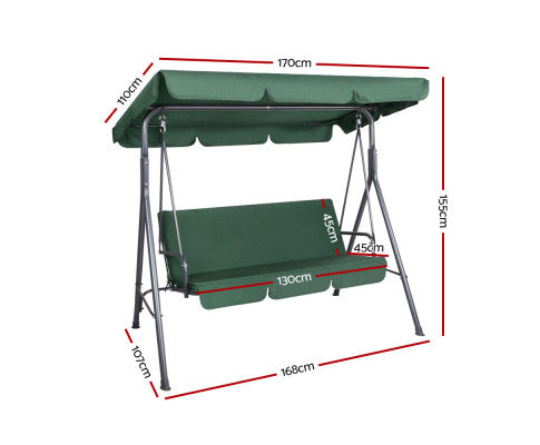 Swing Chair Hammock Outdoor Furniture Garden Canopy Bench Seat Green