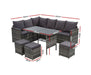 9 Seater outdoor furniture set measurements