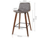 Dimensions of the Artiss Set of 2 PU Leather Bar Stools - Walnut