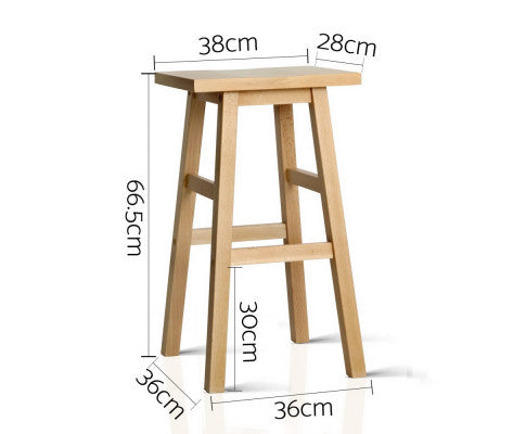 Dimensions of the Wooden Backless Barstools