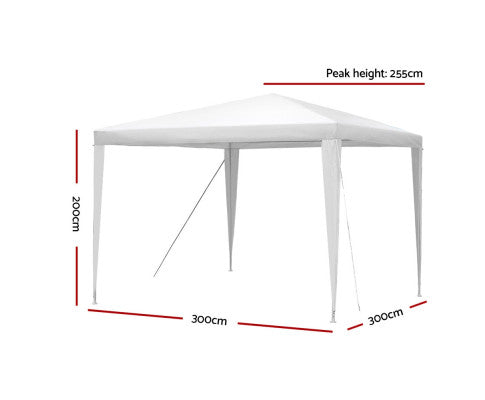 Gazebo 3x3m Tent Marquee Party Wedding Event Canopy Camping White