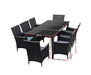 Gardeon 9 Piece Outdoor Dining Set - Black Table and Chair Dimensions