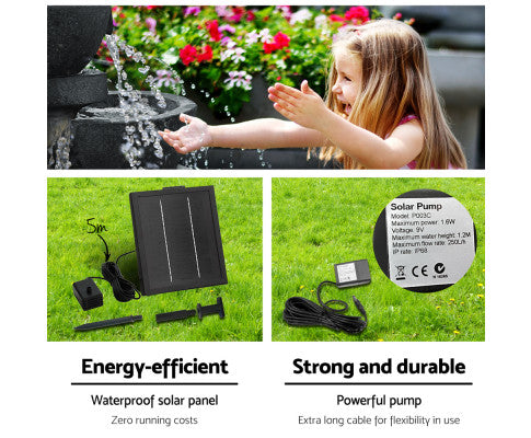 Energy Efficient, Strong & Durable Solar Powered Water Fountain