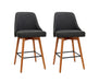 Wooden Barstool with Square Foot Rest Rotatable