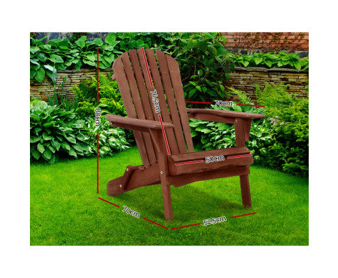Gardeon Outdoor Furniture Beach Chair Wooden Adirondack Patio Lounge Garden Dimensions