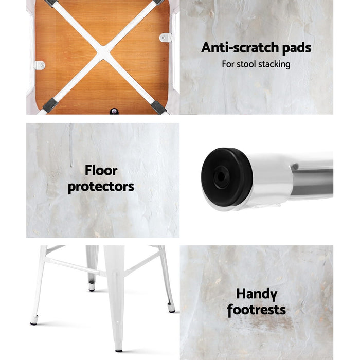 Metal and bamboo barstools key features