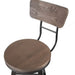 Industrial style swivel barstool top view