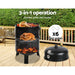 3-in-1 Charcoal BBQ Smoker - Black, Outdoor BBQ, Garden BBQ Set, BBQ Grill, Outdoor BBQ Grill