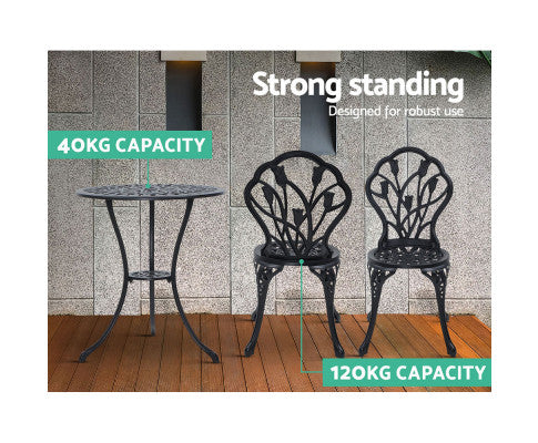 Weight Capacity of the Bistro Table and Additional Features of Cast Aluminium Chairs