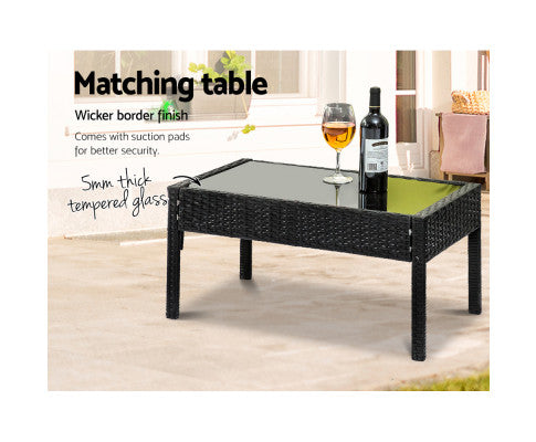 Outdoor Garden Furniture Lounge Settings Tampered Glass & Border Finish