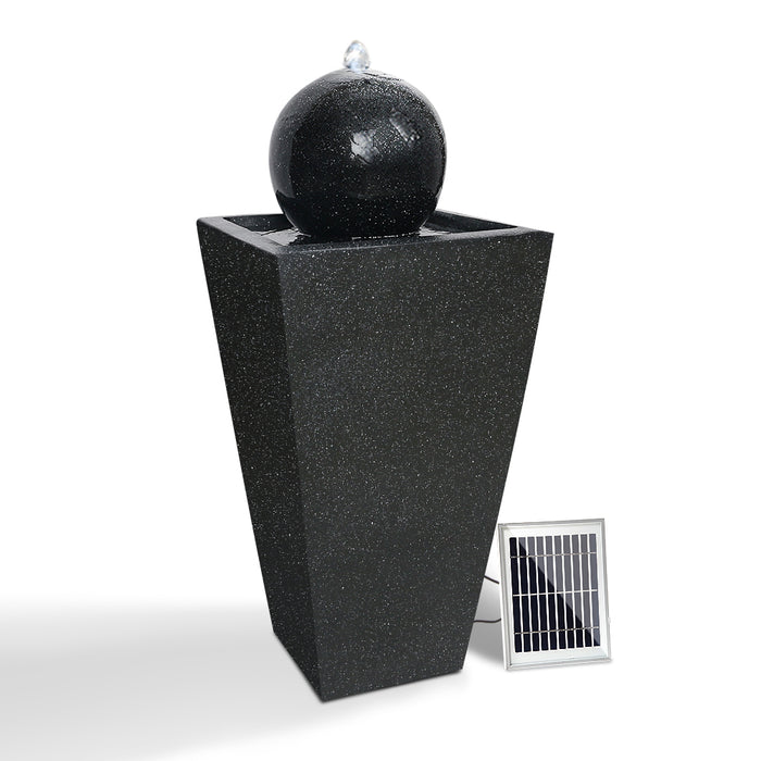 Solar Powered Water Fountain - Black