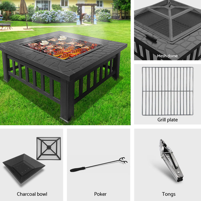  Outdoor Fire Pit BBQ Table Grill  & Other Included Products in the Package