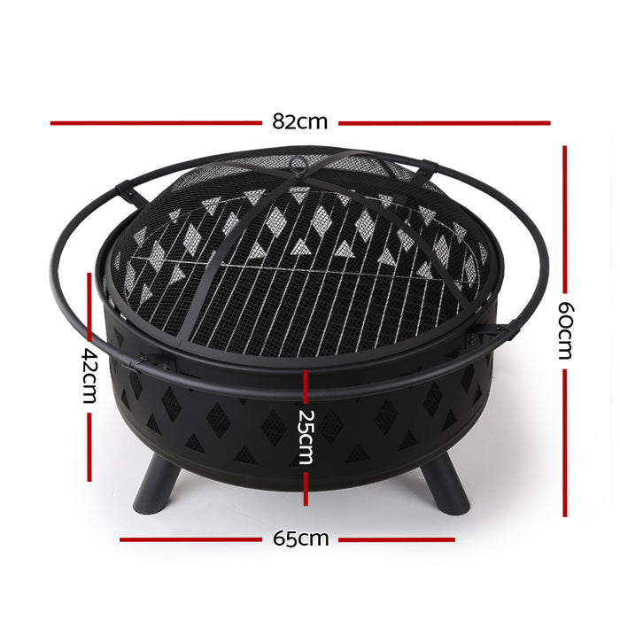 Grill Ring Portable Firepit BBQ Dimenions