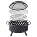 Charcoal Grill Ring Extra Log Grate, Grilling Rack & Mesh Dome