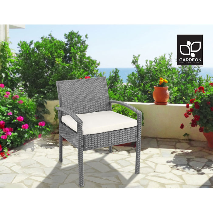 Gardeon Outdoor Furniture Bistro Wicker Chair Grey