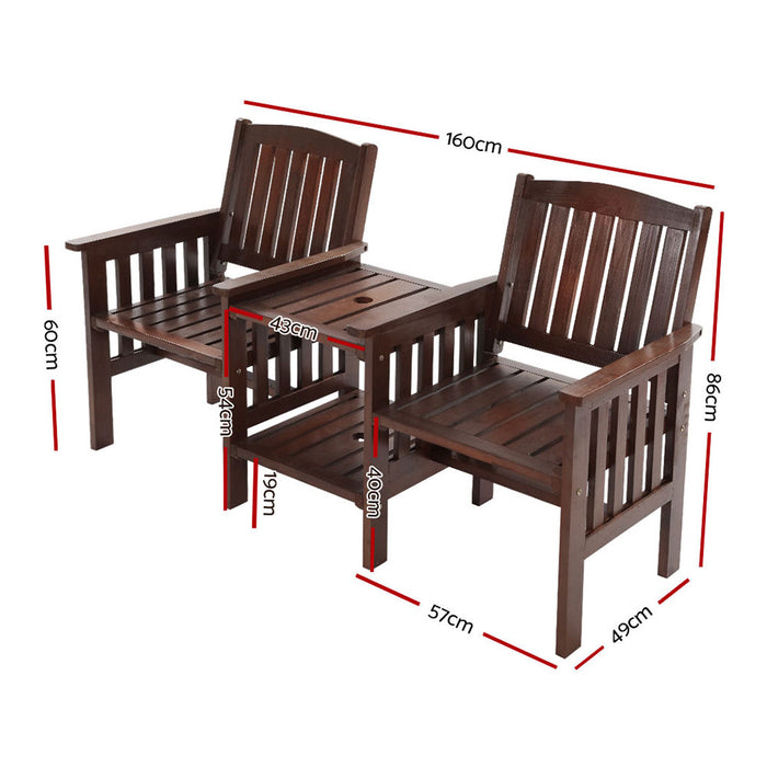 Charcoal Garden Bench Chair Dimensions