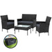 Gardeon Garden Furniture Outdoor Lounge Setting Wicker Sofa Patio Storage Cover Black