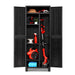 Outdoor Storage Cabinet Lockable Tall Garden Sheds Garage Adjustable Black 173CMc