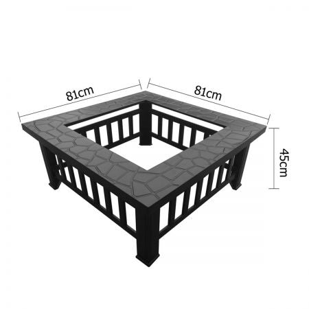 Outdoor Firepit frame with measurements