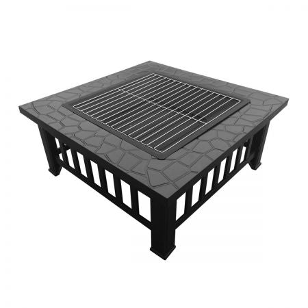 Outdoor Firepit top view with grilling rack