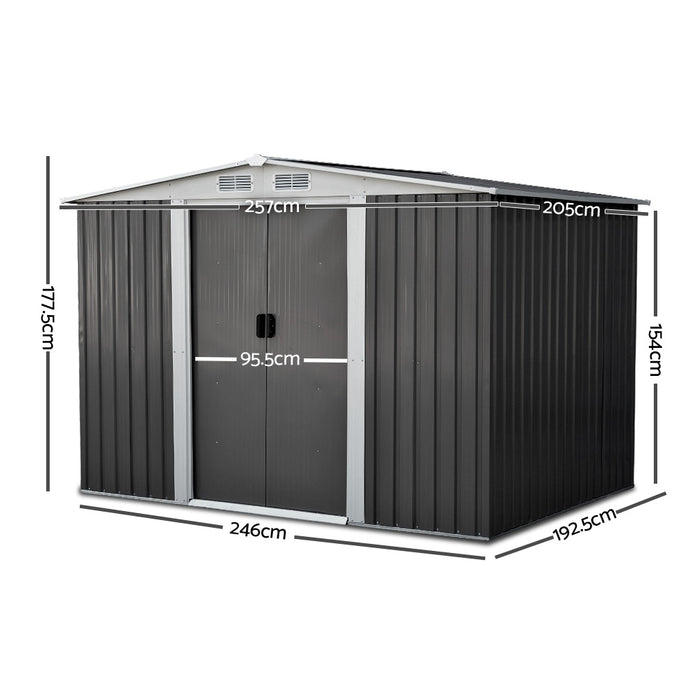Garden Shed Outdoor Storage Sheds Tool Workshop 2.58X2.07M with Base