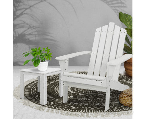 Gardeon Sun Lounge Chairs Table Setting White for Garden