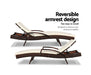 Sun Lounge Outdoor Furniture Day Bed Rattan Wicker Lounger Patio with Reversible Design